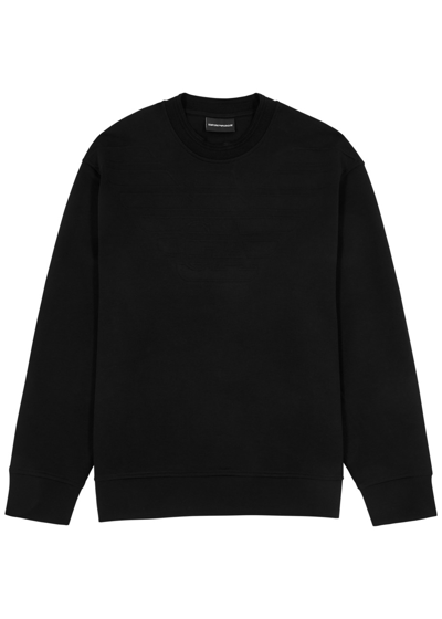 Emporio Armani Logo Jersey Sweatshirt In Black