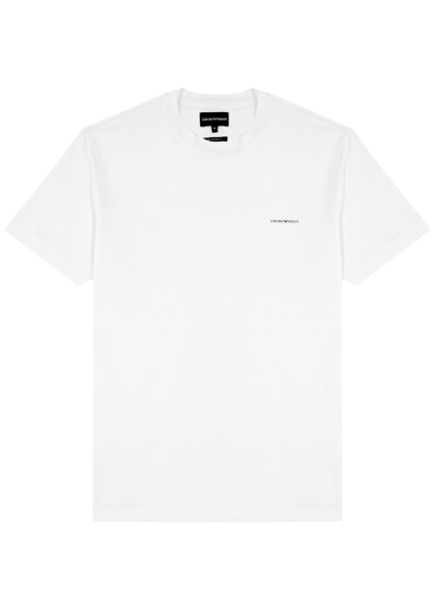 Emporio Armani Logo-print Jersey T-shirt In White