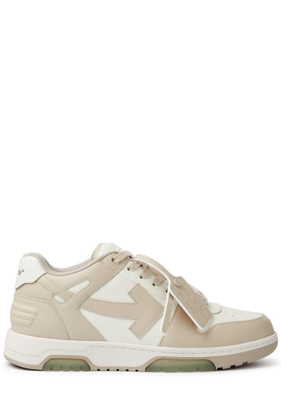 Off-white Out Of Office Leather Sneakers In Beige