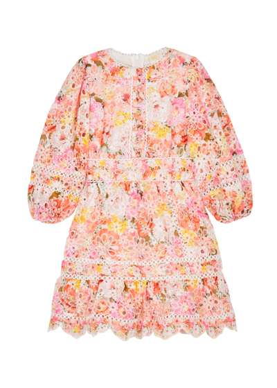 Marlo Floral-print Embroidered Cotton Dress In Multi Multi