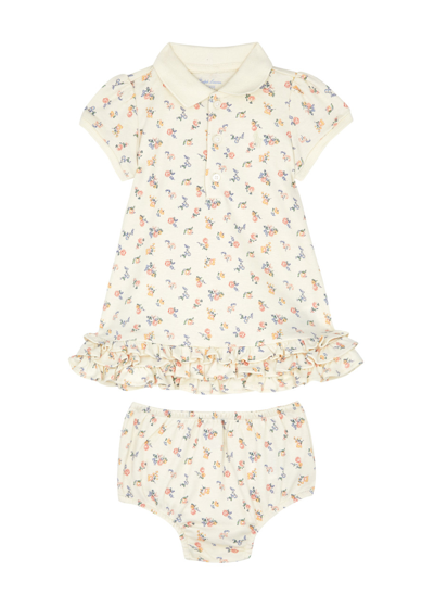 Polo Ralph Lauren Babies' Kids Floral-print Cotton Dress In Cream