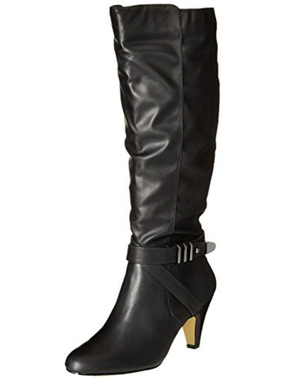 Bella Vita Tanner Ii Plus Wc Womens Faux Leather Knee-high Harness Boots In Black