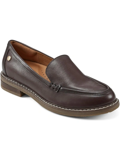 Easy Spirit Jaylin Womens Leather Slip On Loafers In Dark Brown Leather