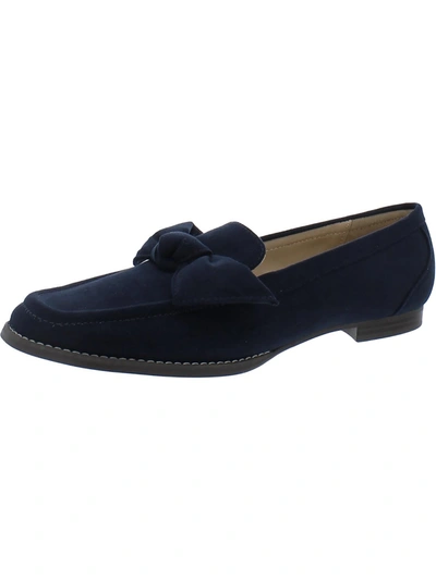 Bandolino Anella 2 Womens Faux Suede Square Toe Loafers In Blue