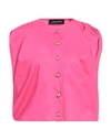 Les Bourdelles Des Garçons Woman Shirt Fuchsia Size 4 Cotton In Pink