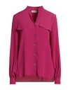 Hopper Woman Shirt Fuchsia Size 6 Acetate, Silk In Pink
