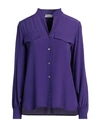 Hopper Woman Shirt Purple Size 6 Acetate, Silk