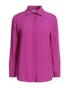 Hopper Woman Shirt Fuchsia Size 8 Acetate, Silk In Pink