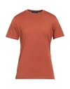 Donvich Man T-shirt Brick Red Size Xl Cotton, Elastane In Brown
