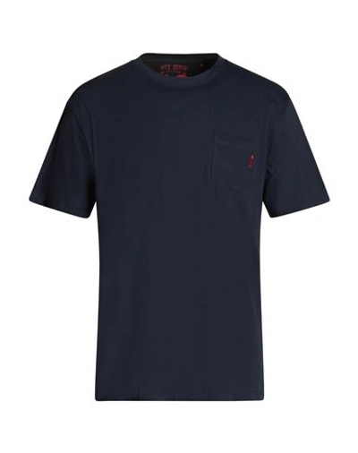 Mcs Marlboro Classics Man T-shirt Navy Blue Size Xxl Cotton
