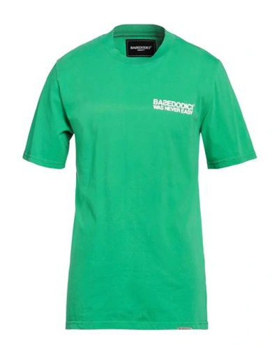Basedodici Man T-shirt Green Size L Cotton