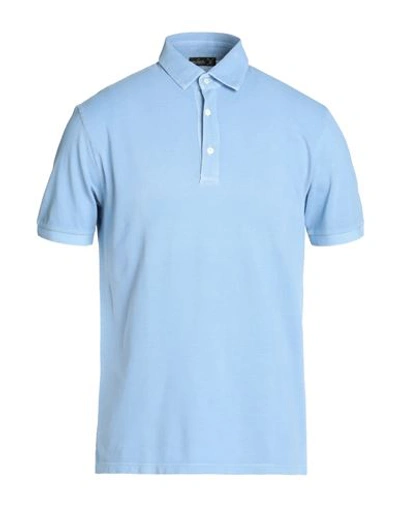 Van Laack Man Polo Shirt Light Blue Size M Cotton