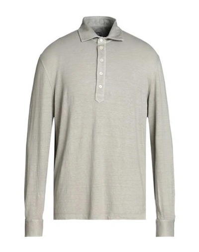 Fedeli Man Polo Shirt Dove Grey Size 44 Linen, Elastane