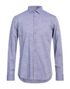 Sali & Tabacchi Man Shirt Purple Size 17 Cotton In Blue