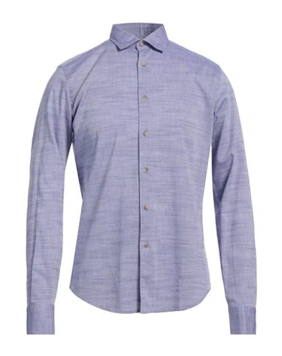 Sali & Tabacchi Man Shirt Blue Size 17 ½ Cotton In Purple