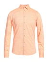 Sali & Tabacchi Man Shirt Apricot Size 15 ¾ Cotton In Orange