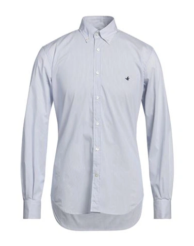 Brooksfield Man Shirt Blue Size 17 ½ Cotton, Polyamide, Elastane