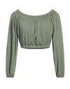 ELECTRIC & ROSE ELECTRIC & ROSE WOMAN TOP SAGE GREEN SIZE L RAYON, ELASTANE