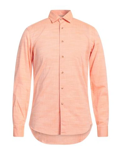 Sali & Tabacchi Man Shirt Orange Size 16 Cotton