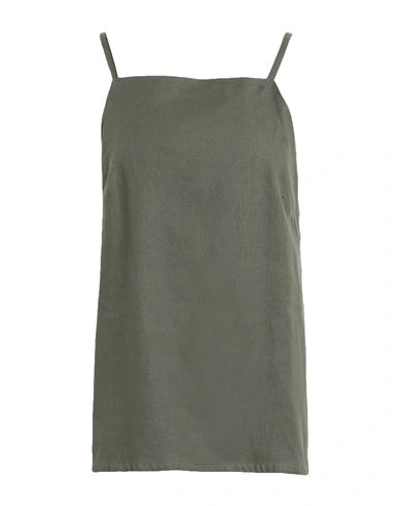 The Lulù Woman Top Military Green Size Onesize Linen, Viscose