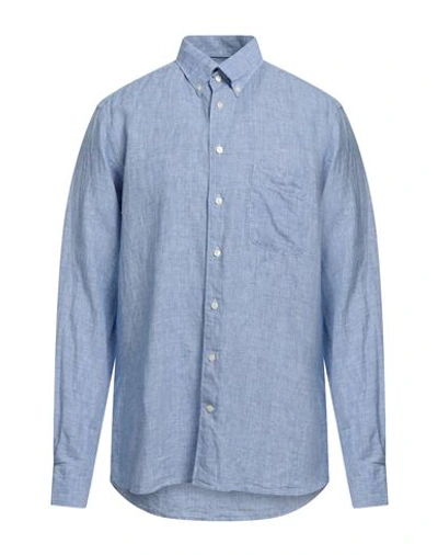 Eton Blue Contemporary Fit Micro Check Linen Shirt