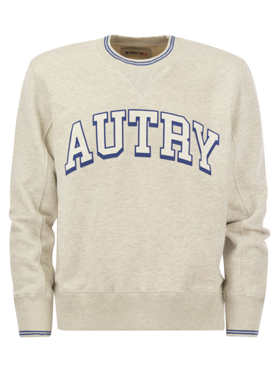 Autry Crew-neck Sweatshirt With Logo In Grey