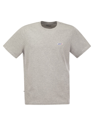Autry Crew Neck T Shirt With Logo In Grey