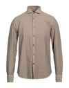 Lardini Man Shirt Sand Size 15 ¾ Cotton, Polyester In Beige