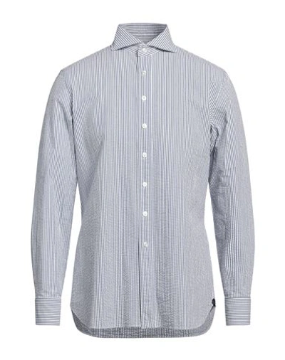 Lardini Man Shirt Navy Blue Size 15 ¾ Cotton