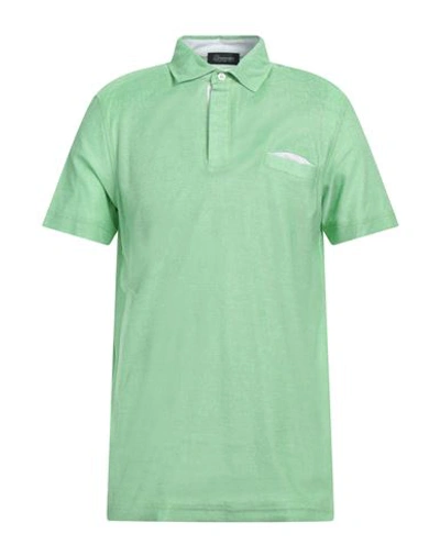 Drumohr Man Polo Shirt Light Green Size 40 Cotton