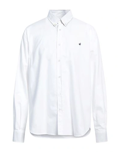 Brooksfield Man Shirt White Size 17 ½ Cotton, Elastane