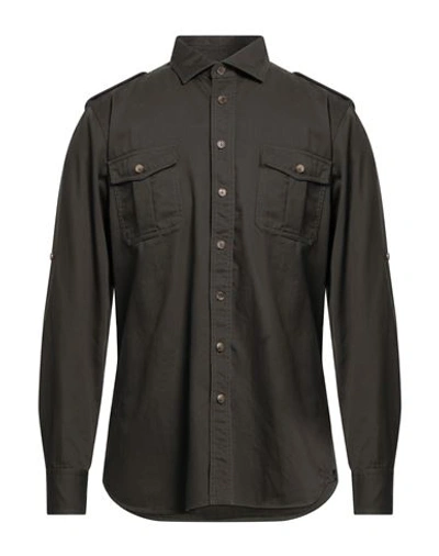Lardini Man Shirt Military Green Size L Cotton