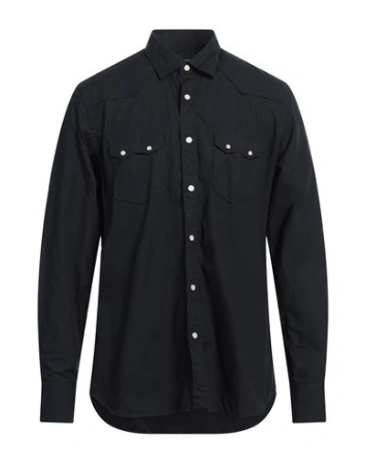 Lardini Man Shirt Black Size 16 Cotton
