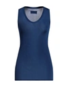 Alexandre Vauthier Woman Tank Top Navy Size S Viscose, Elastane In Navy Blue
