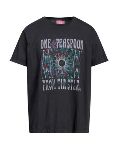 One Teaspoon Man T-shirt Steel Grey Size S Cotton