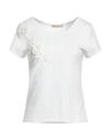 Cashmere Company Woman T-shirt White Size 8 Cotton, Elastane