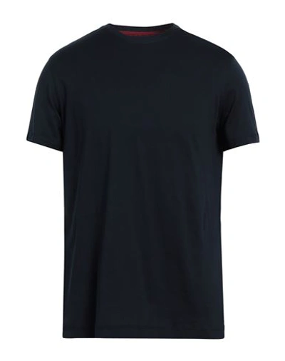 Isaia Man T-shirt Midnight Blue Size Xxl Cotton