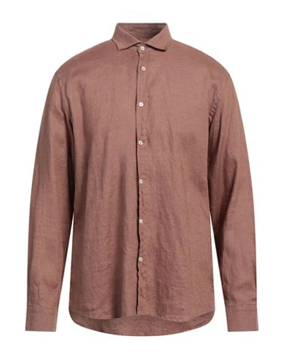 Liu •jo Man Man Shirt Brown Size 16 ½ Linen
