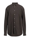 Liu •jo Man Man Shirt Dark Brown Size 17 ½ Linen