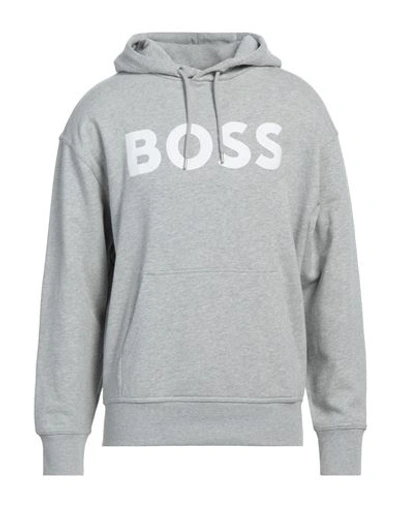 Hugo Boss Elegant Gray Hooded Sweatshirt With Logo In Grey