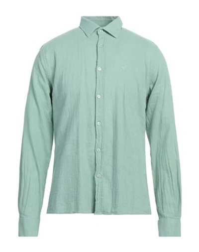 Fred Mello Man Shirt Light Green Size Xl Linen, Cotton