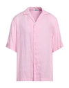 Grifoni Man Shirt Pink Size 44 Linen