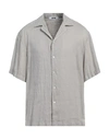 Grifoni Man Shirt Dove Grey Size 44 Linen In Grey