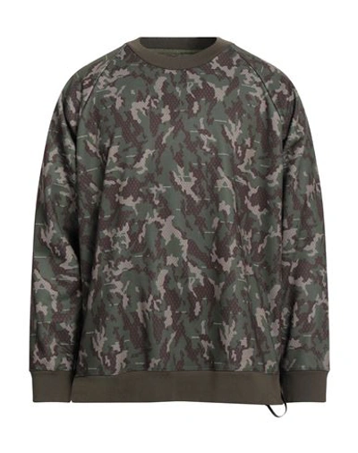 White Mountaineering Man Sweatshirt Military Green Size 3 Polyester