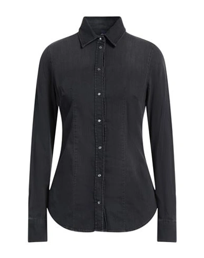 Liu •jo Woman Shirt Black Size 4 Cotton, Elastane