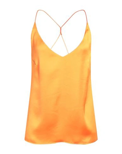 The Nina Studio Woman Top Orange Size 6 Polyester