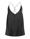 The Nina Studio Woman Top Black Size 6 Polyester In Multicolor