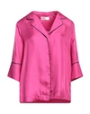 The Nina Studio Woman Shirt Fuchsia Size 8 Silk In Pink