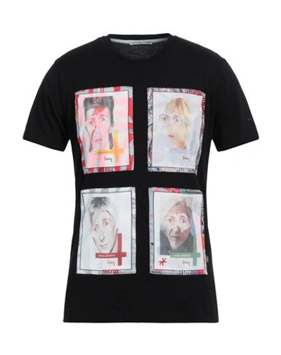 Grey Daniele Alessandrini Man T-shirt Black Size S Cotton, Polyester