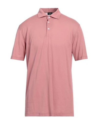 Barba Napoli Man Polo Shirt Pastel Pink Size 46 Cotton In Pink
